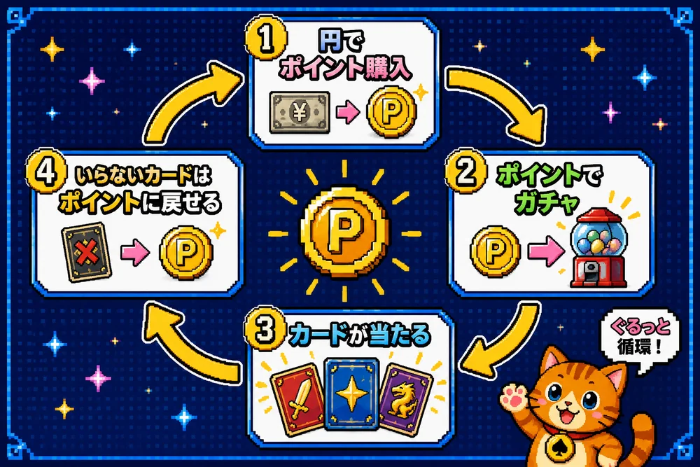 DOPA!のポイントの流れを示す循環図