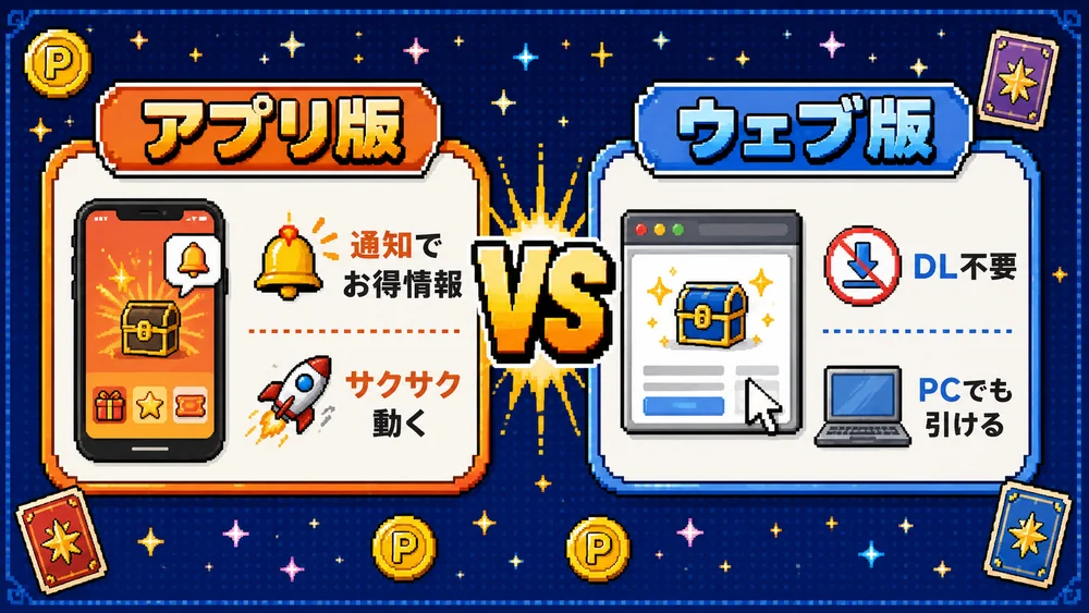 DOPA!のアプリ版とウェブ版を比較した図
