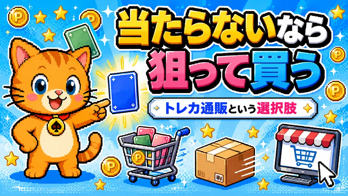 トレカ通販を案内するニャロパ